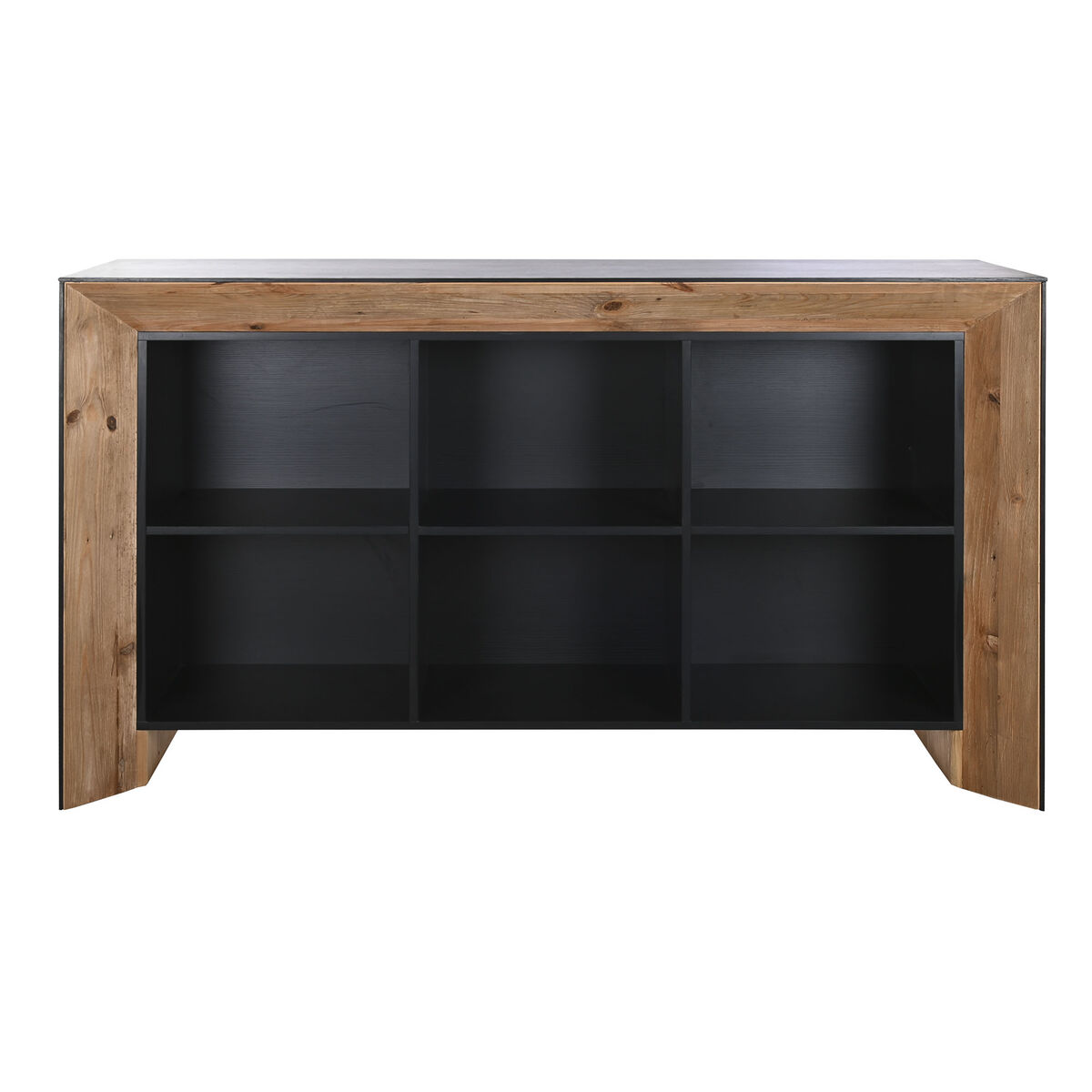 Sideboard DKD Home Decor Brown Black Pinewood Recycled Wood 182 x 50 x 107