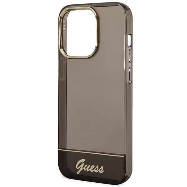 Guess GUHCP14LHGCOK Apple iPhone 14 Pro black hardcase Translucent