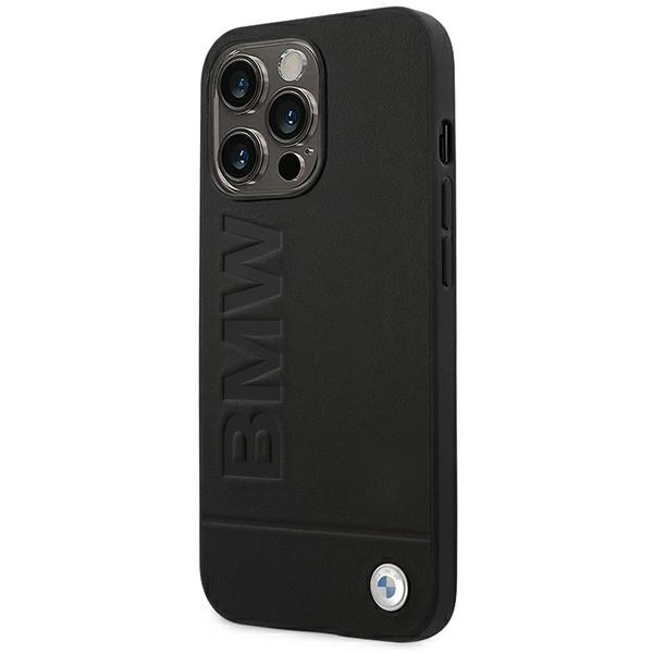 BMW BMHCP14LSLLBK Apple iPhone 14 Pro black Leather Stamp