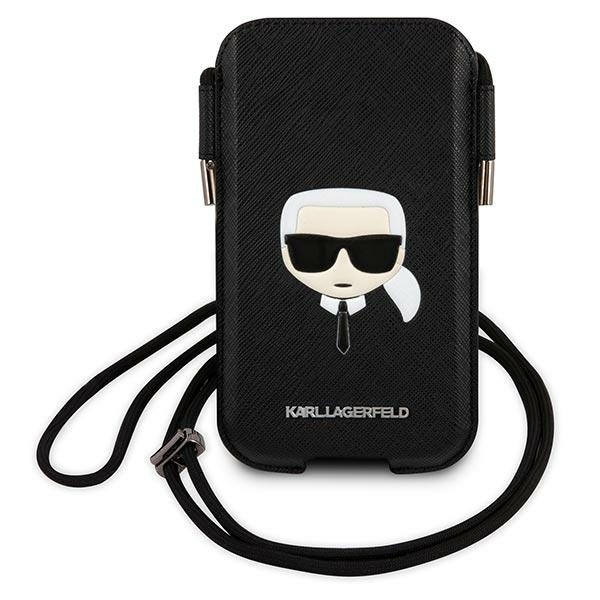 Karl Lagerfeld Bag KLHCP12MOPHKHK 6.1 inch black hardcase Saffiano Ikonik Karl`s Head