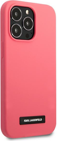 Karl Lagerfeld KLHCP13XSLMP1PI Apple iPhone 13 Pro Max hardcase fuchsia Silicone Plaque