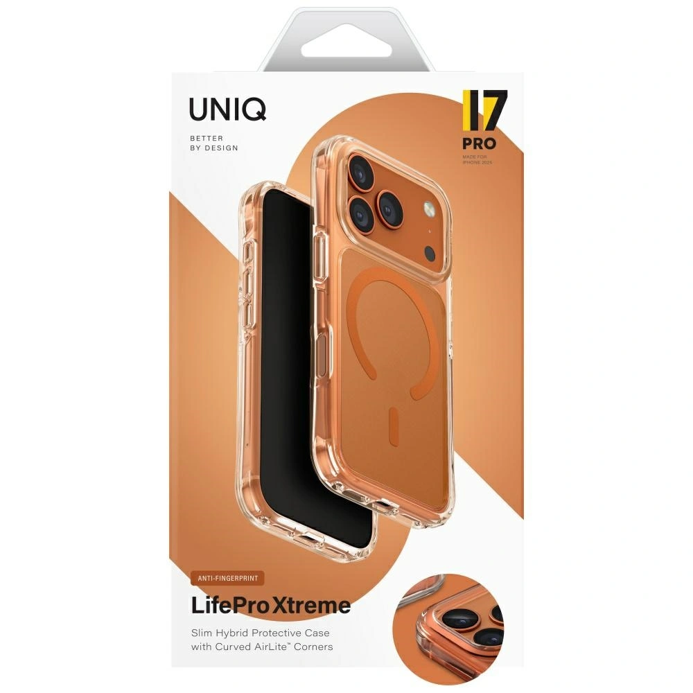 Etui UNIQ LifePro Xtreme do Apple iPhone 17 Pro MagClick Charging pomarańczowy