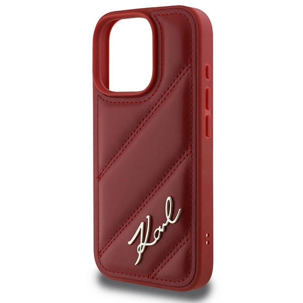 Karl Lagerfeld KLHCP16LPQDSMGR Apple iPhone 16 Pro hardcase Quilted Signature red