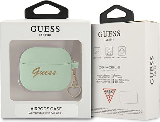 Guess GUA3LSCHSN Apple AirPods 3 green Silicone Charm Heart Collection