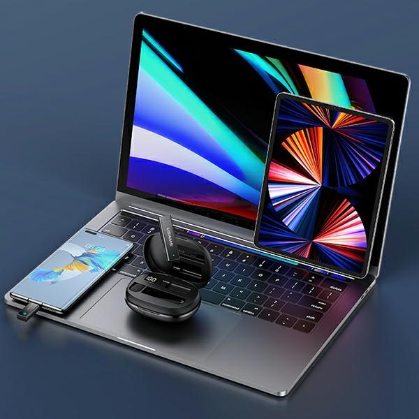 USAMS ENC 2.4G Wireless Lavalier Microphone USB-C + 2x adapter ZB247MKF01 (US-ZB247)