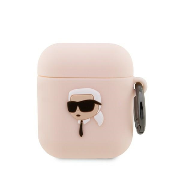Karl Lagerfeld KLA2RUNIKP Apple AirPods 2/1 cover pink Silicone Karl Head 3D