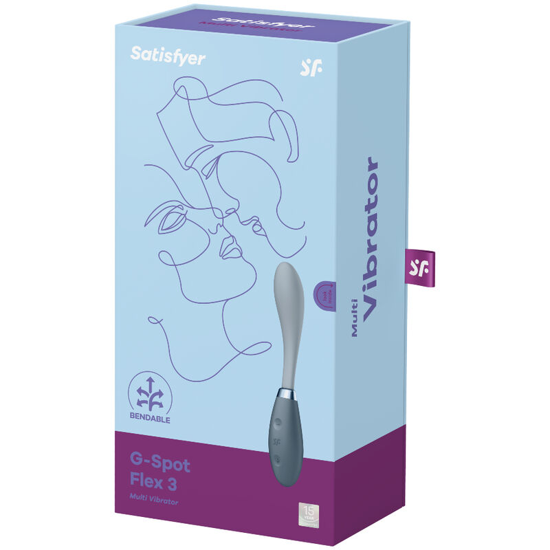 SATISFYER G-SPOT FLEX 3 MULTI VIBRATOR - GREY