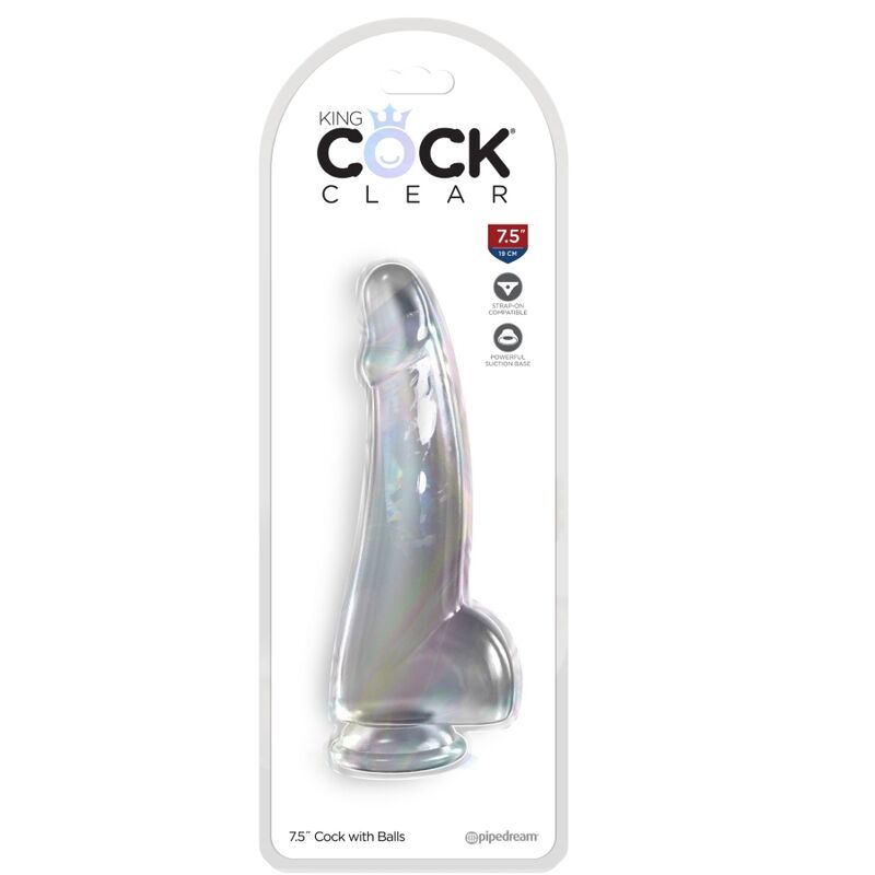 KING COCK CLEAR - DILDO WITH TESTICLES 15.2 CM TRANSPARENT