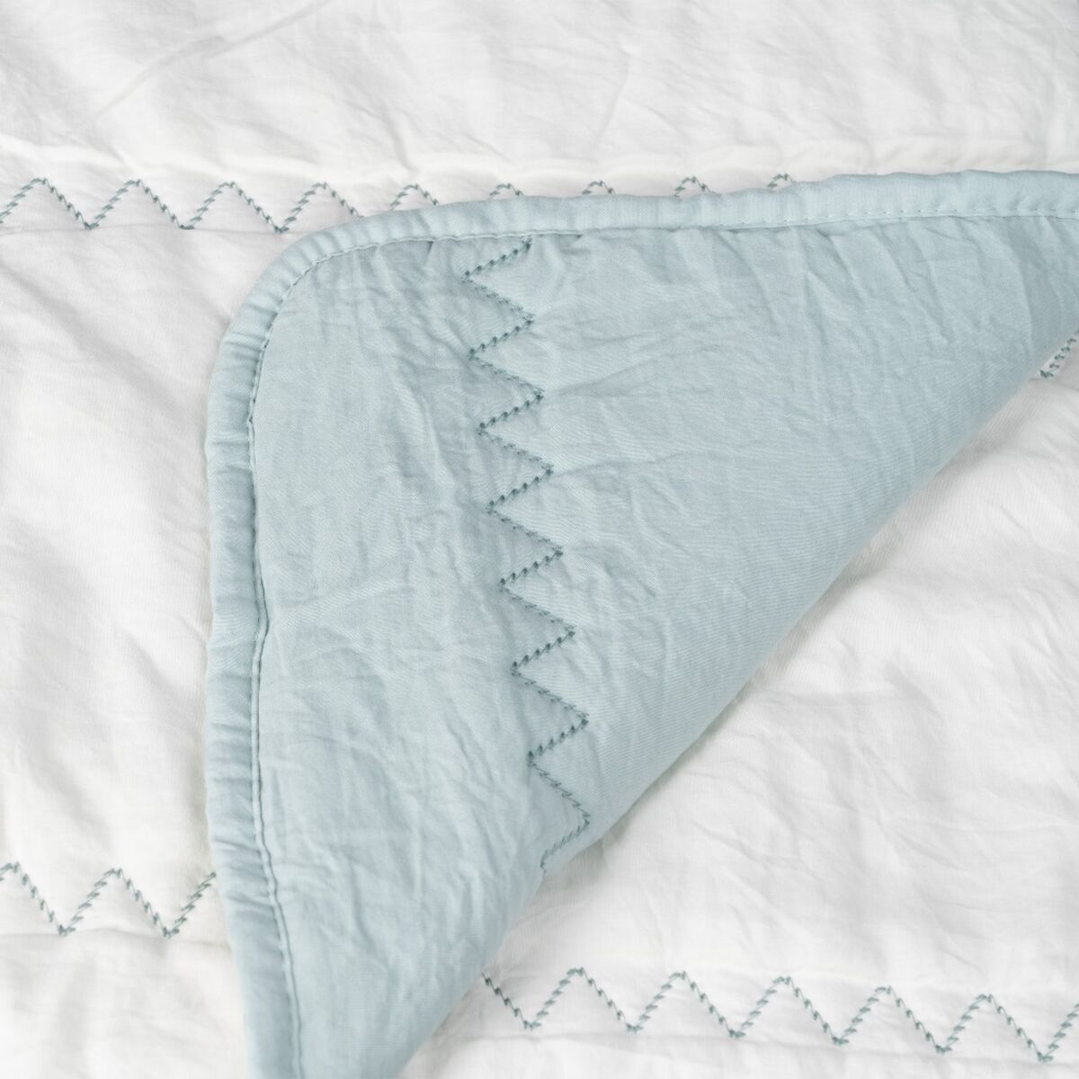 Bedspread (quilt) 230 x 280 cm Blue Cream
