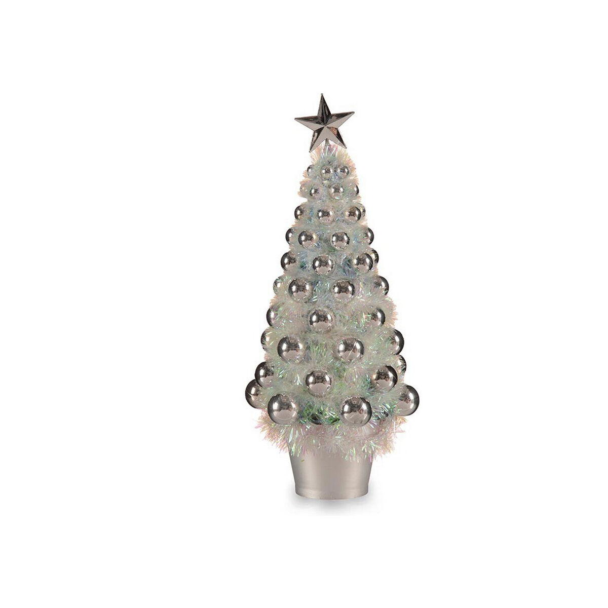 Christmas Tree Iridescent Silver Plastic 16 x 37,5 x 16 cm polypropylene