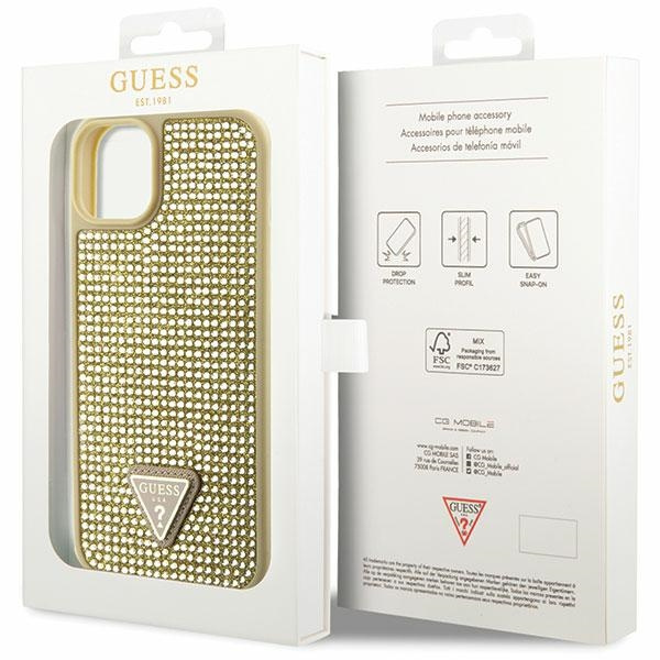 Guess GUHCP14MHDGTPD Apple iPhone 14 Plus gold hardcase Rhinestone Triangle
