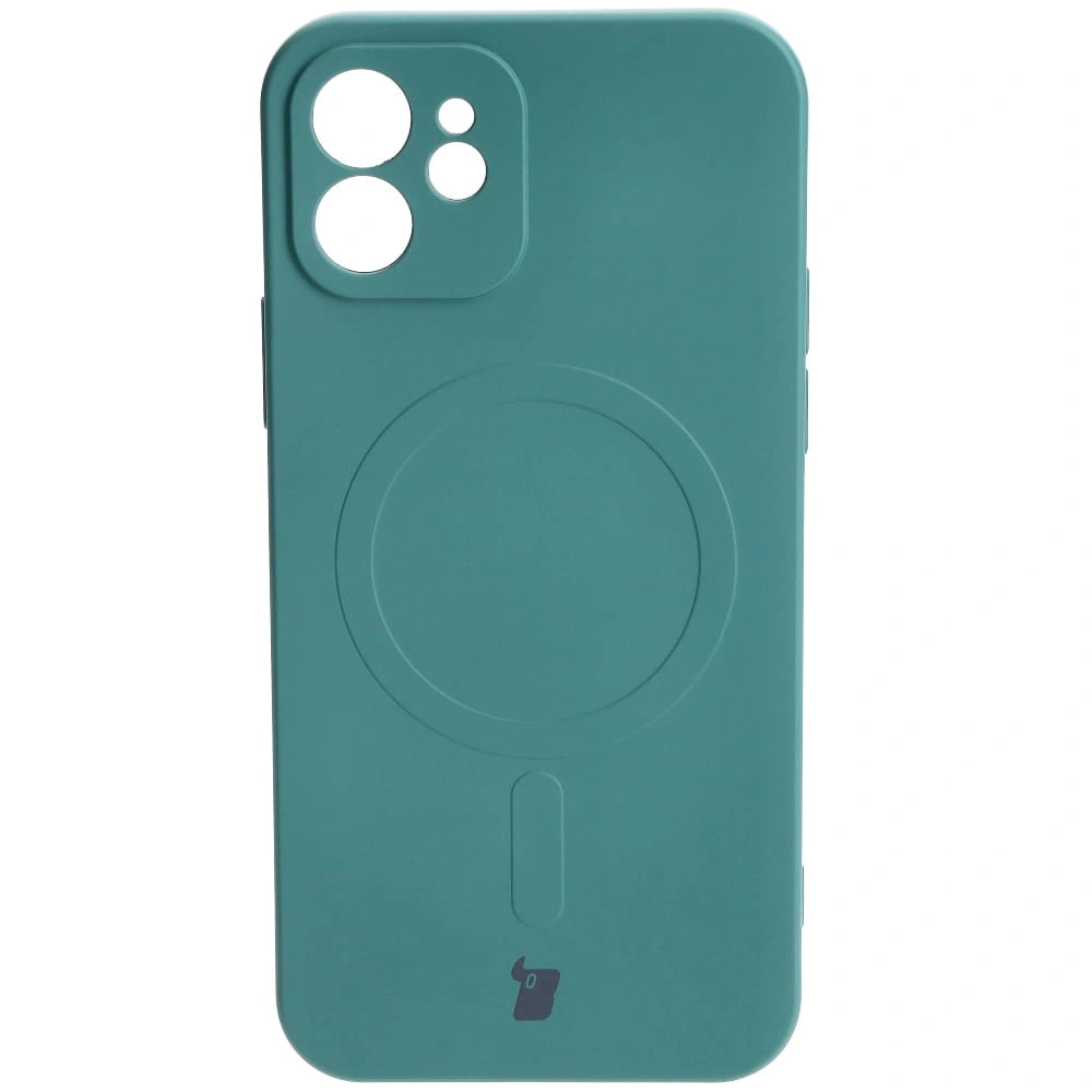 Bizon Case Silicone Magnetic Apple iPhone 12 dark green