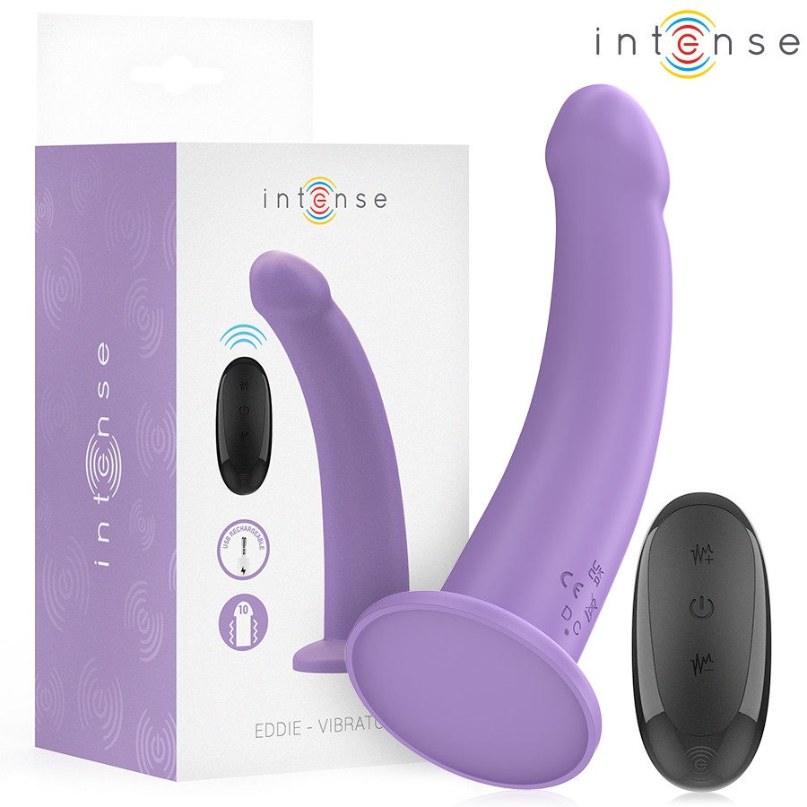 INTENSE - EDDIE VIBRATOR 17.5 CM 10 VIBRATIONS PURPLE REMOTE CONTROL