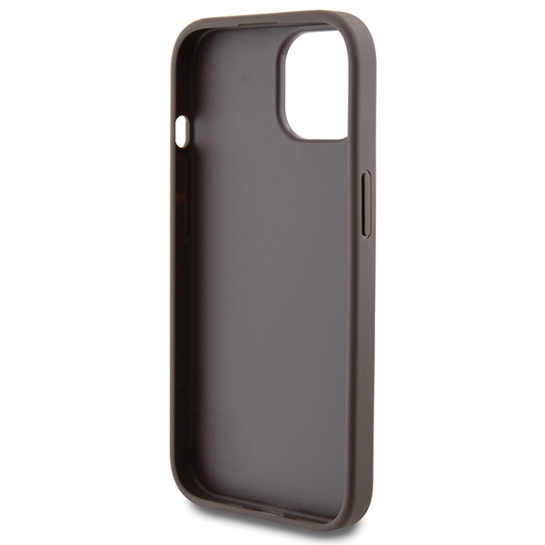 Guess GUHCP15SG4GFBR Apple iPhone 15 hard case 4G Metal Gold Logo brown