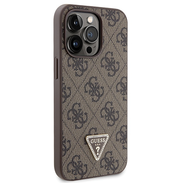Guess GUHCP13LP4TDSCPW Apple iPhone 13/13 Pro hardcase Crossbody 4G Metal Logo brown