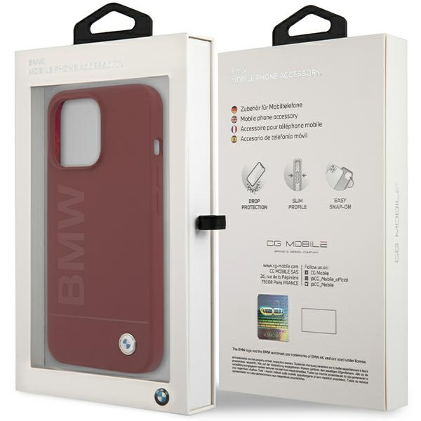 BMW BMHMP15LSLBLRE Apple iPhone 15 Pro hardcase Silicone Big Logo MagSafe red