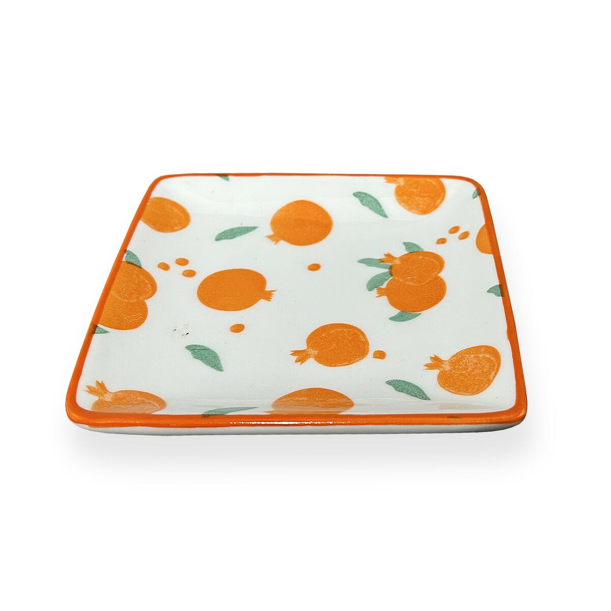 Serving Platter Versa Orange Ceramic Porcelain Squared 11,3 x 1,9 x 11,3 cm