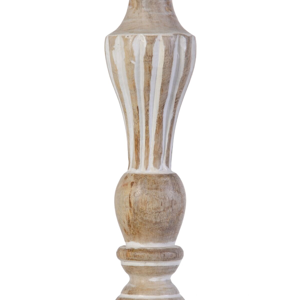Kerzenschale 14 x 14 x 37,5 cm Metall Holz Weiß (3 Stück)