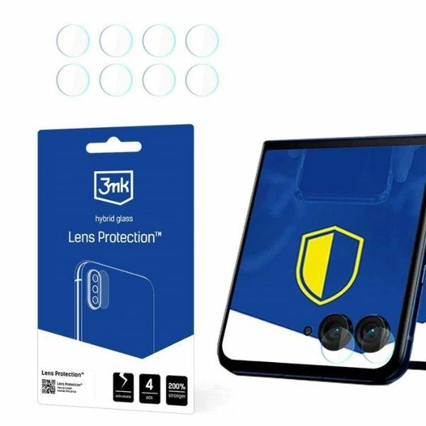 Hybrid glass for camera lens 3MK Lens Protect Motorola Razr 50 (front) [4 PACK]