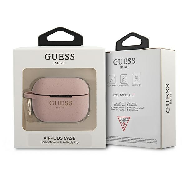 Guess GUAPSGGEP Apple AirPods Pro cover pink Silicone Glitter