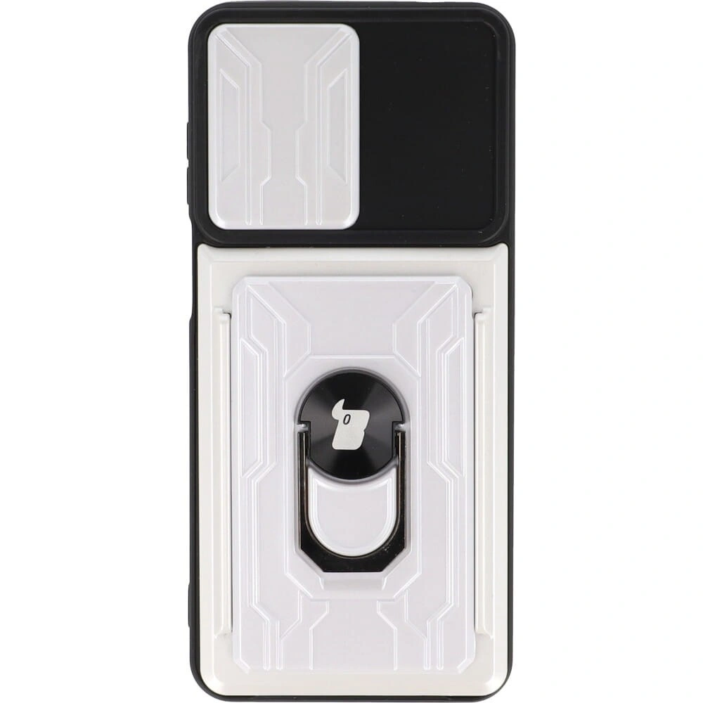 Bizon Case Camshield Card Slot Ring Moto G22 white