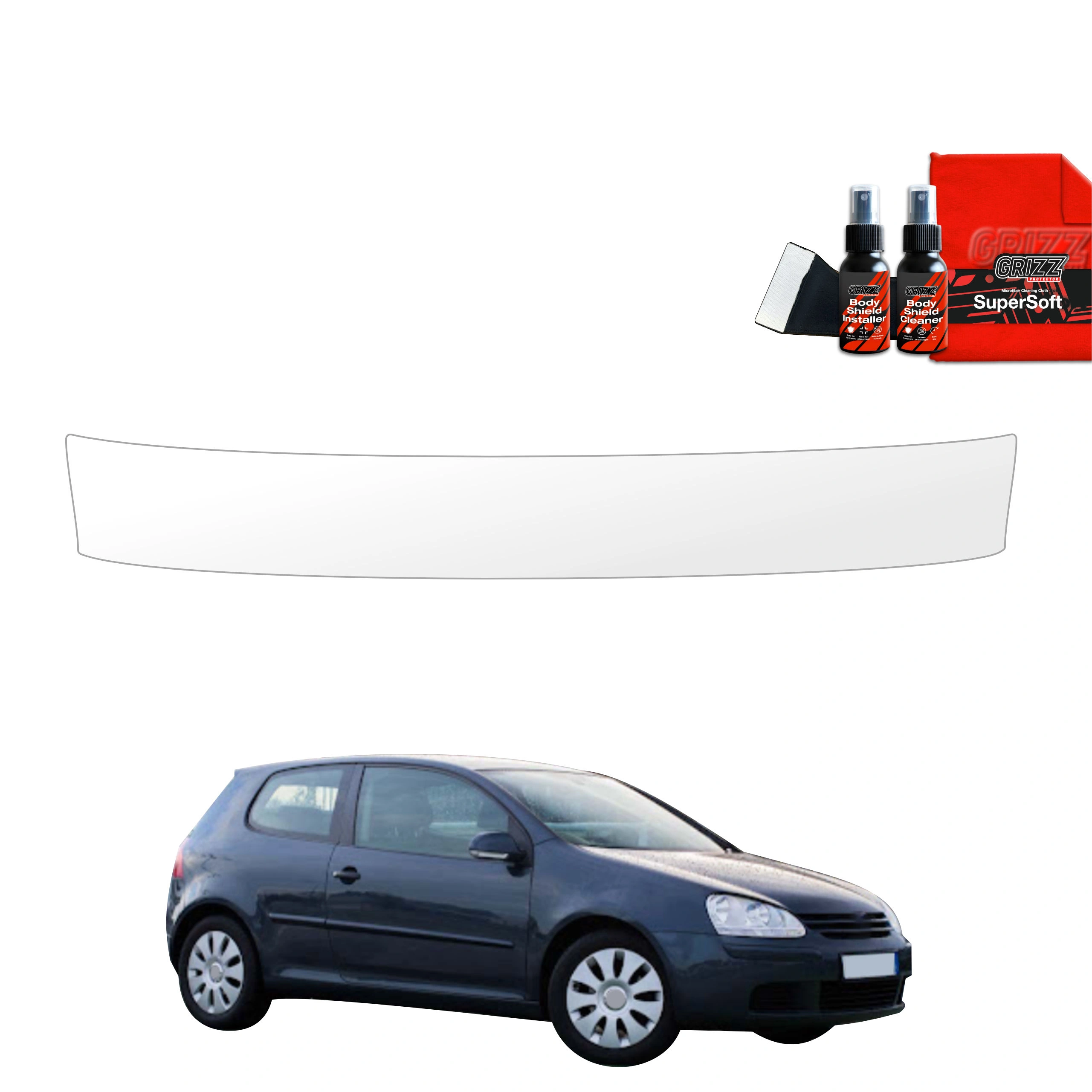 Folia ochronna na próg bagażnika GrizzGlass BodyShield do Volkswagen Golf 5 Hatchback 3D (2003-2009)