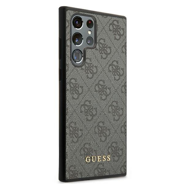 Guess GUHCS22LG4GFGR Samsung Galaxy S22 Ultra grey hard case 4G Metal Gold Logo