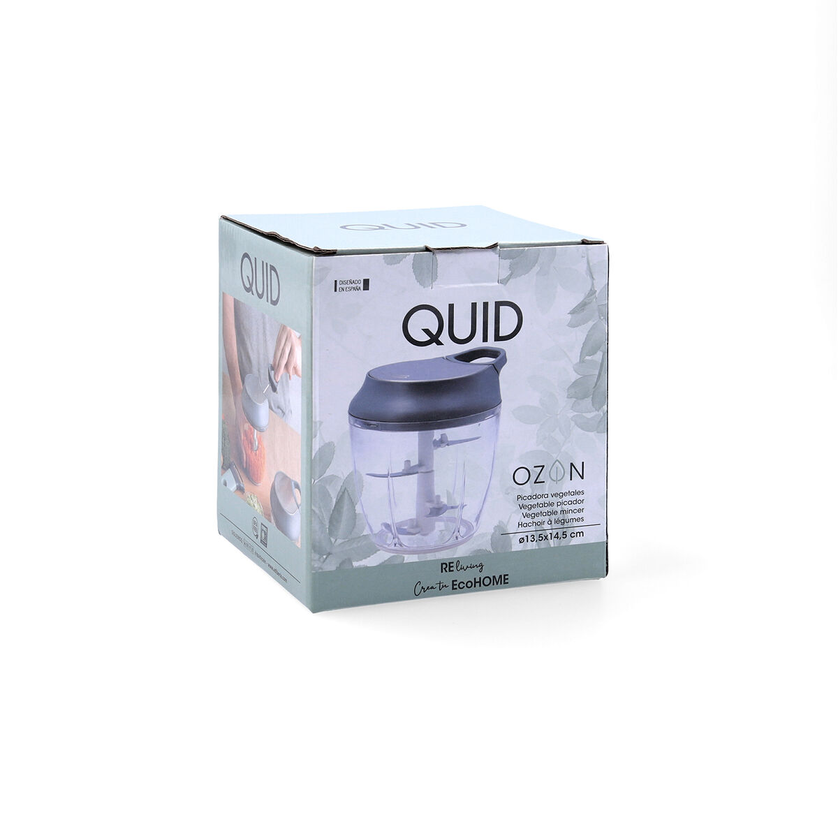 Manual vegetable chopper Quid Ozon Grey Metal 13,5 x 12 x 14,5 cm (12 Units)