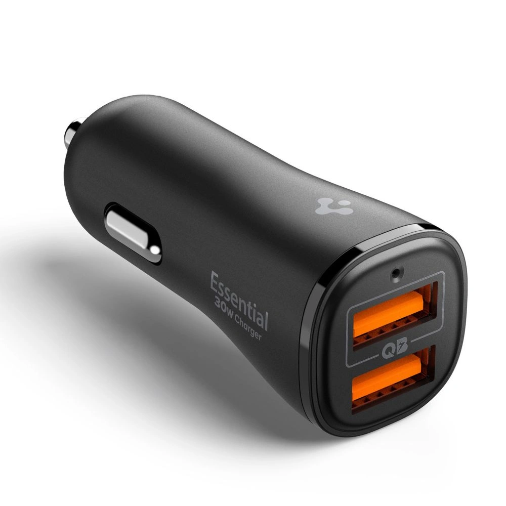 Spigen Essential EV302 2-port USB-A Car Charger 30W Black
