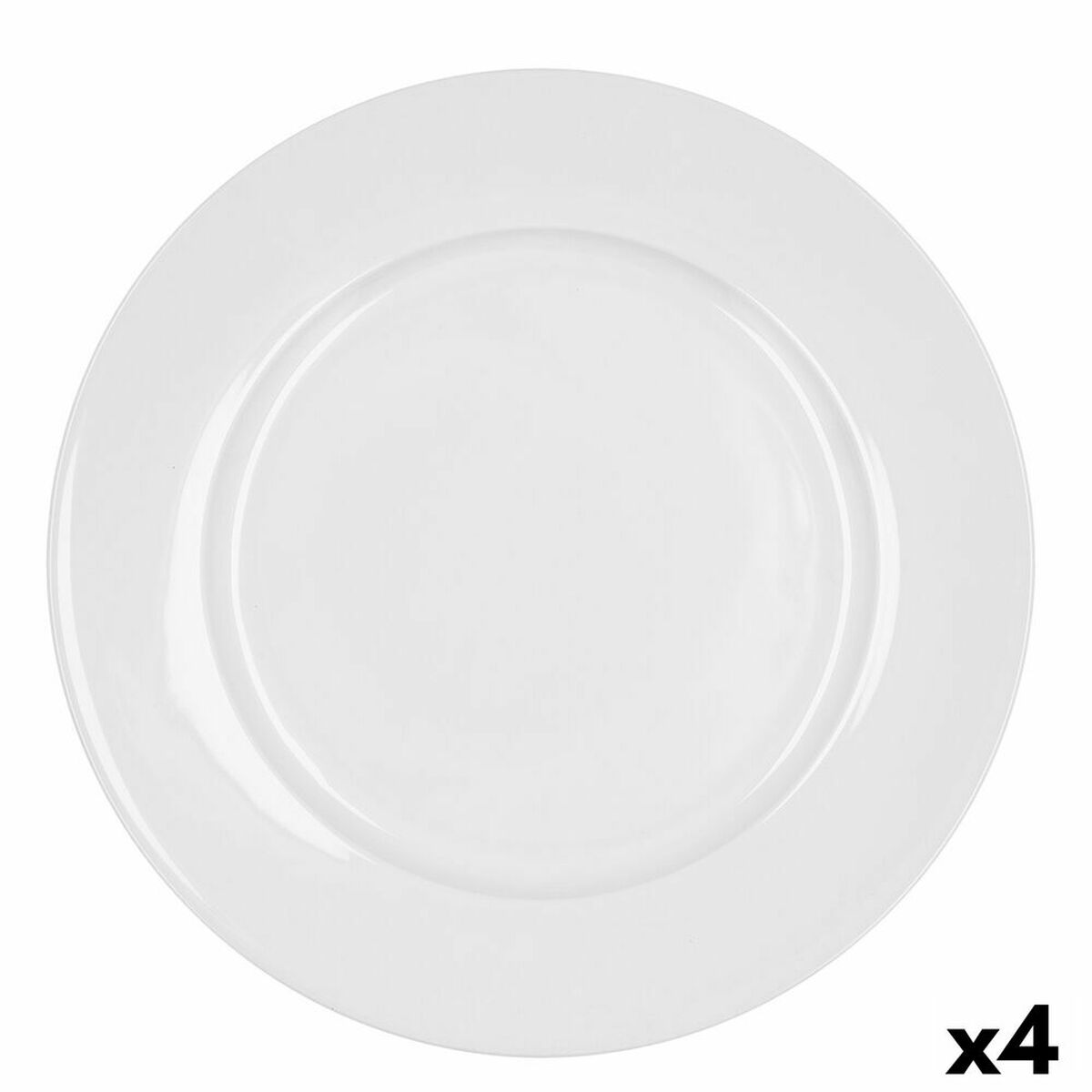 Flat plate Bidasoa Glacial Ceramic White (30 cm) (Pack 4x)