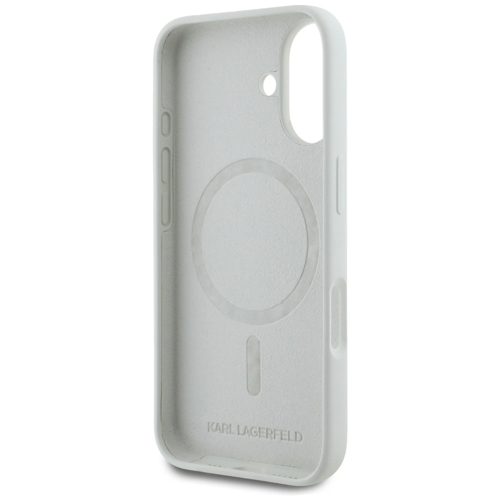 Karl Lagerfeld Silicone Double Heads And Circle MagSafe Apple iPhone 16 beige