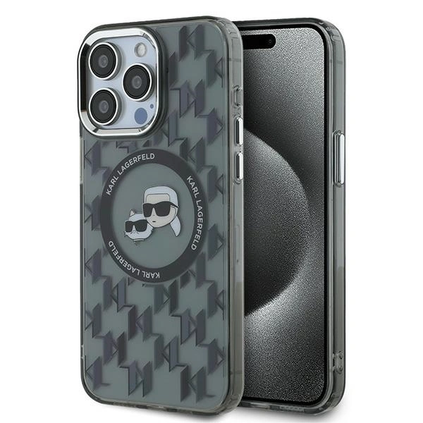 Karl Lagerfeld KLHMP15LHMCKMHK Apple iPhone 15 Pro IML Monogram Karl&Choupette Head MagSafe black