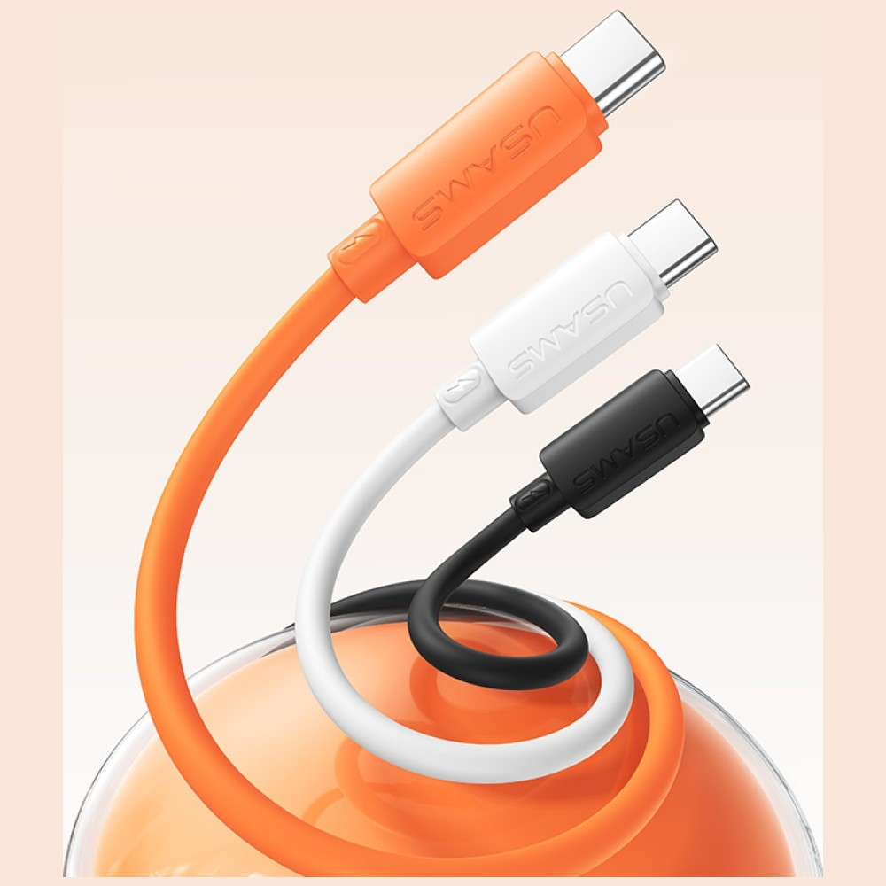 Kabel USAMS U98 60W 3A Silicone Fast Charging USB-C do USB-C biały