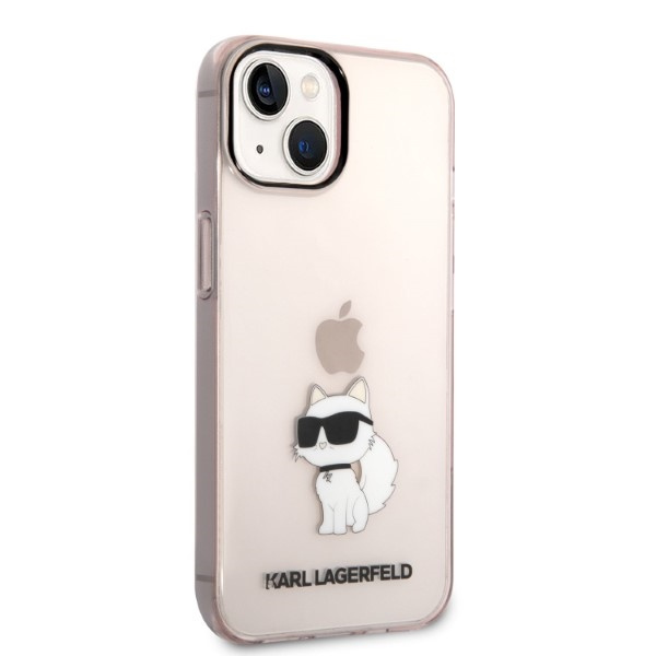 Karl Lagerfeld KLHCP14SHNCHTCP Apple iPhone 14 pink hardcase Ikonik Choupette