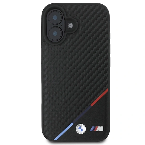 BMW BMHMP16M23PUDTK Apple iPhone 16 Plus hardcase Carbon Tricolor Line MagSafe black