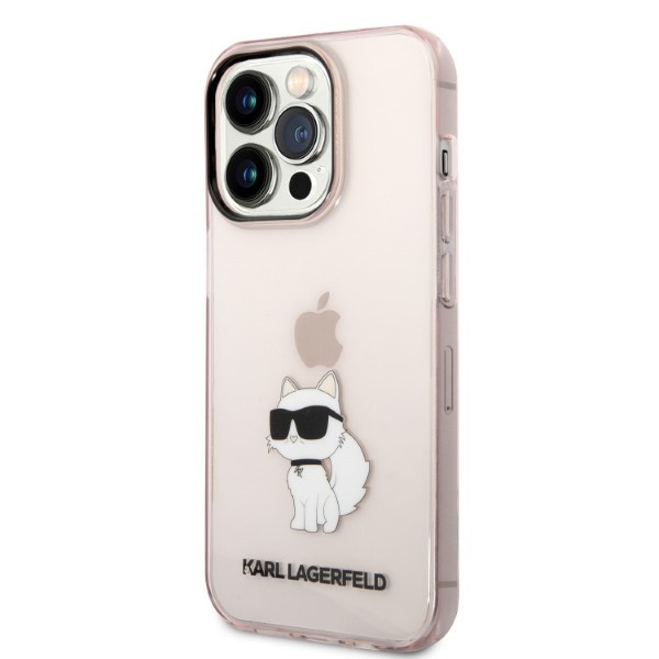 Karl Lagerfeld KLHCP14XHNCHTCP Apple iPhone 14 Pro Max pink hardcase Ikonik Choupette