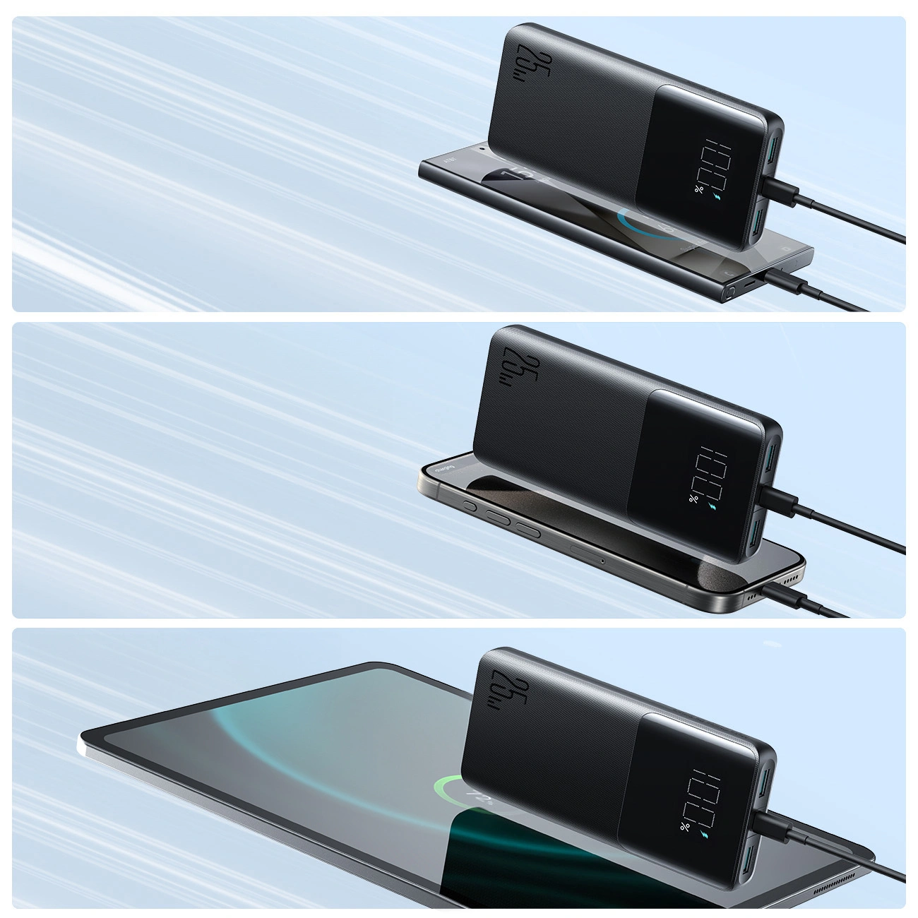 Joyroom JR-PBF20 powerbank 25W 2xUSB-A, USB-C 10000mAh black