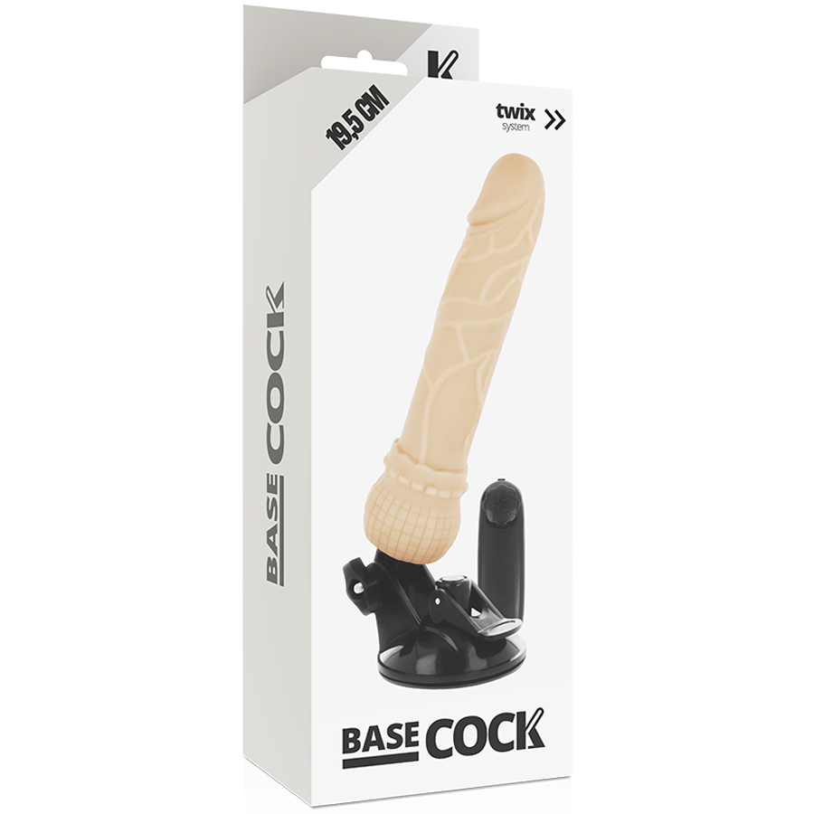 BASECOCK - REALISTIC VIBRATOR REMOTE CONTROL FLESH 19.5 CM