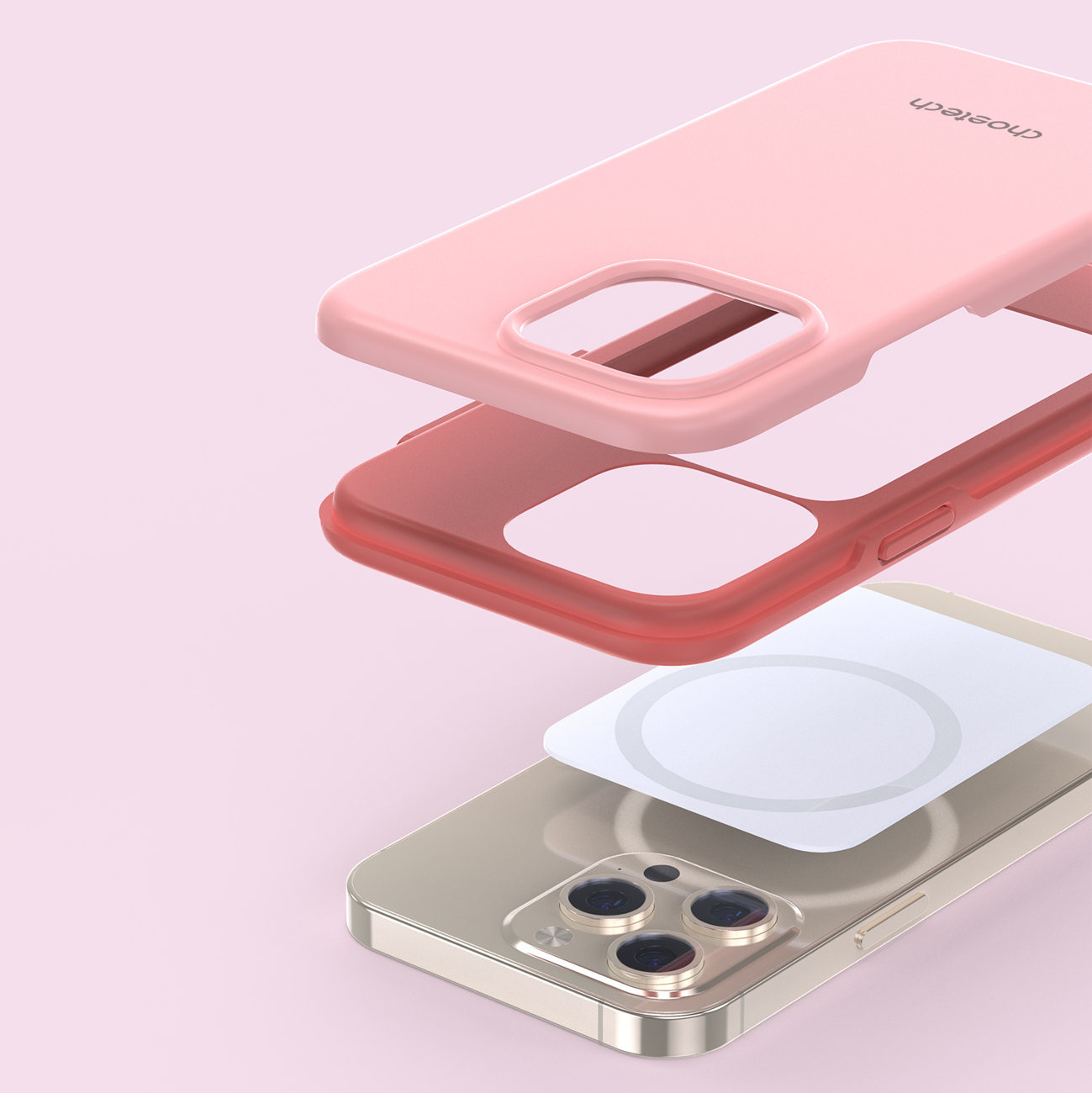Choetech PC0114-MFM-PK MFM Anti-drop Made For MagSafe Apple iPhone 13 Pro Max pink