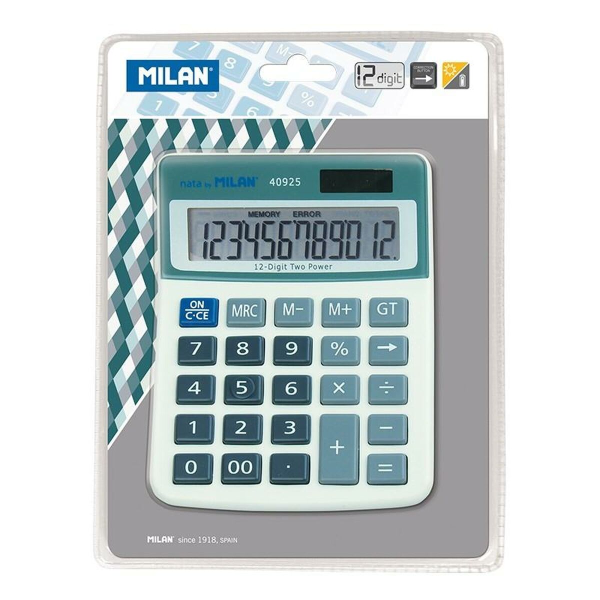 Calculator Milan 40925 Blue (13 x 10 x 1,5 cm)