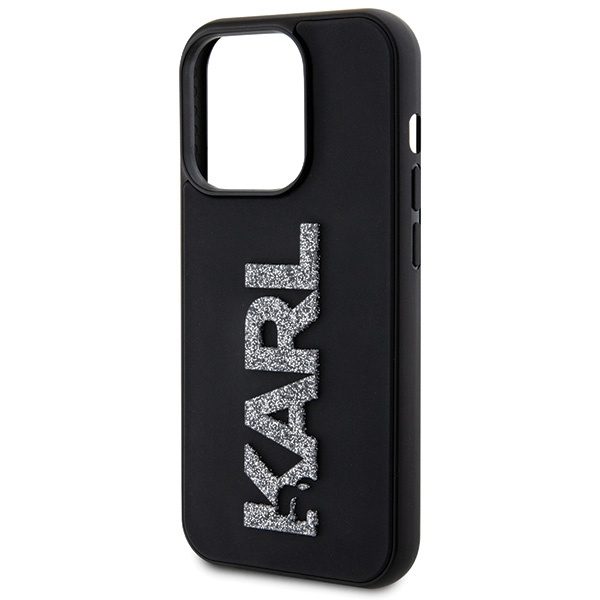 Karl Lagerfeld KLHCP15X3DMBKCK Apple iPhone 15 Pro Max hardcase 3D Rubber Glitter Logo black