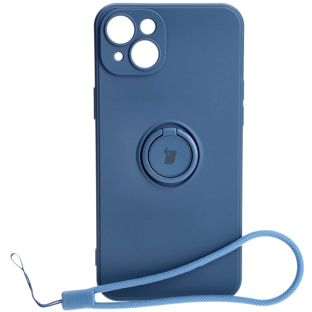Bizon Case Silicone Ring Sq Apple iPhone 15 Plus navy blue
