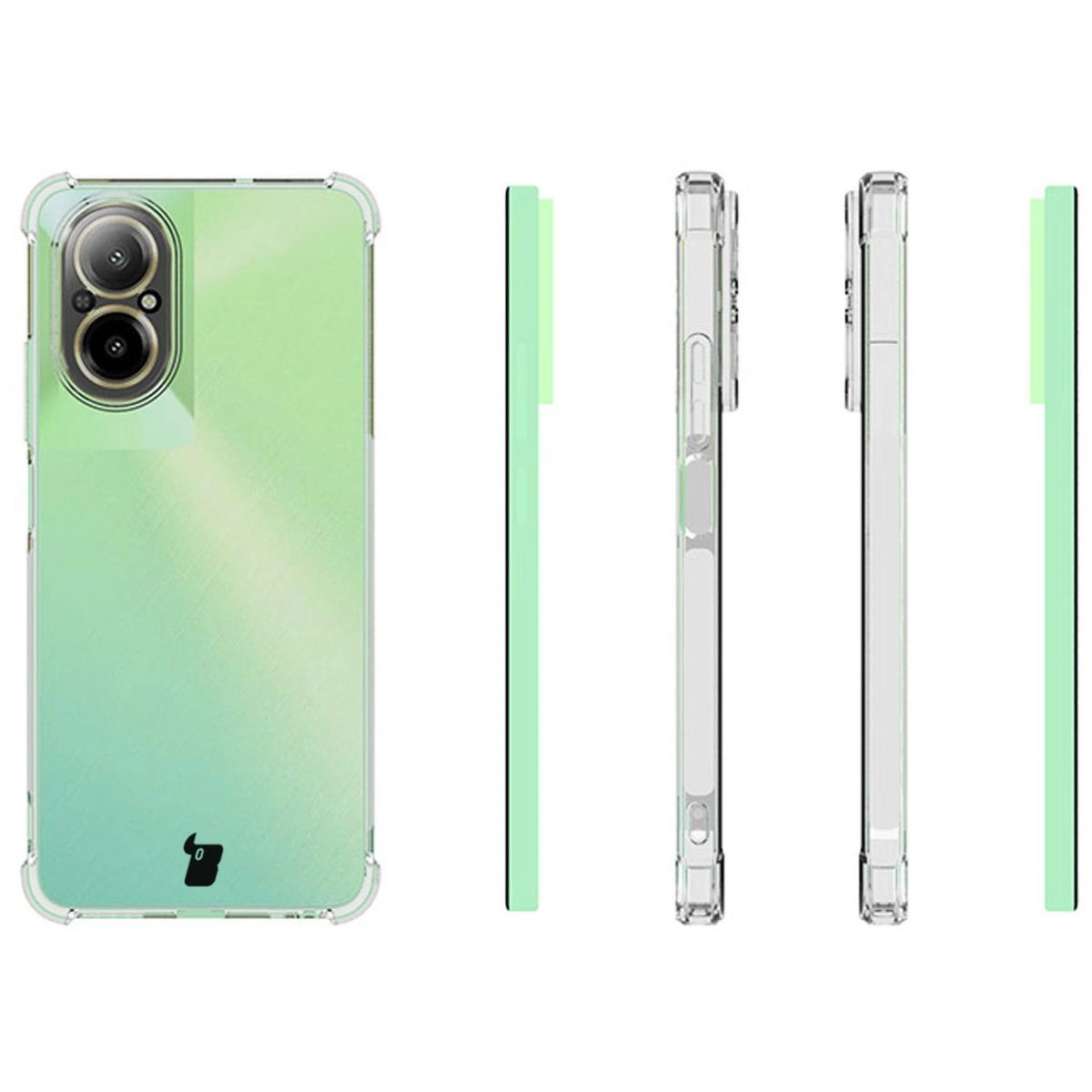 Bizon Case Clear Pack case + 2x screen glass Realme C67 4G clear