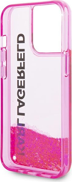 Karl Lagerfeld KLHCP14LLCKVF Apple iPhone 14 Pro pink hardcase Liquid Glitter Elong
