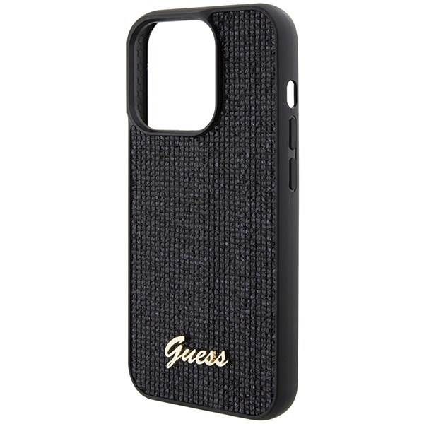 Guess GUHCP15LPMSDGSK Apple iPhone 15 Pro hardcase Disco Metal Script black