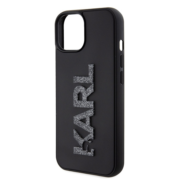 Karl Lagerfeld KLHCP15S3DMBKCK Apple iPhone 15 hardcase 3D Rubber Glitter Logo black