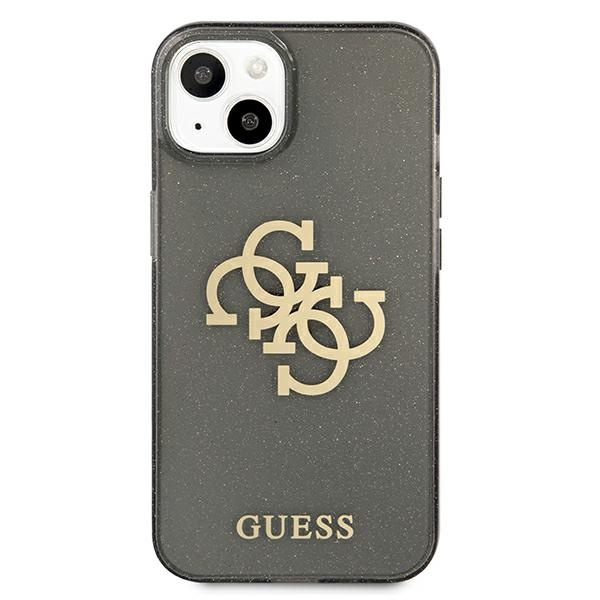 Guess GUHCP13SPCUGL4GBK Apple iPhone 13 mini black hard case Glitter 4G Big Logo