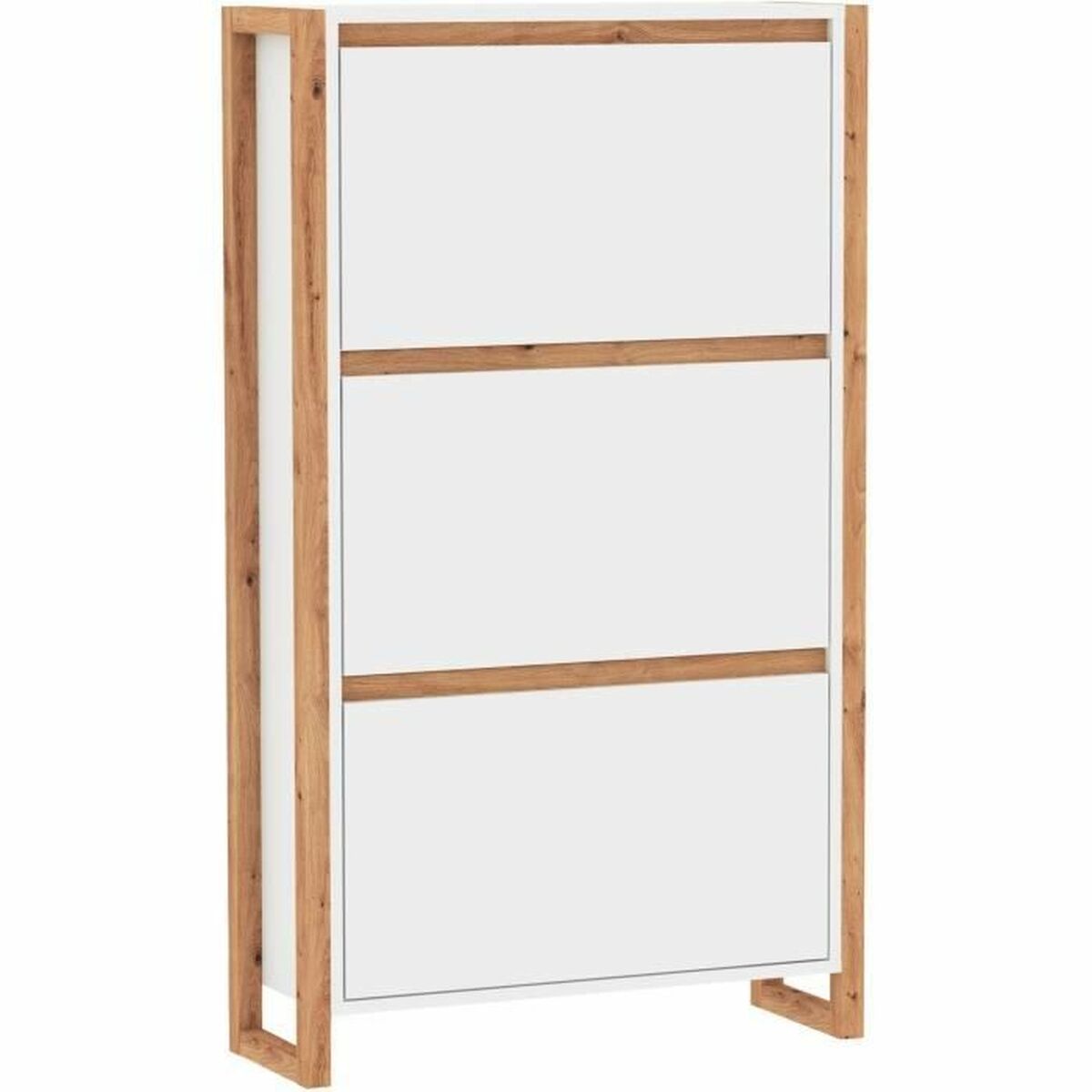 Shoe Rack White Oak 70 x 25 x 125 cm
