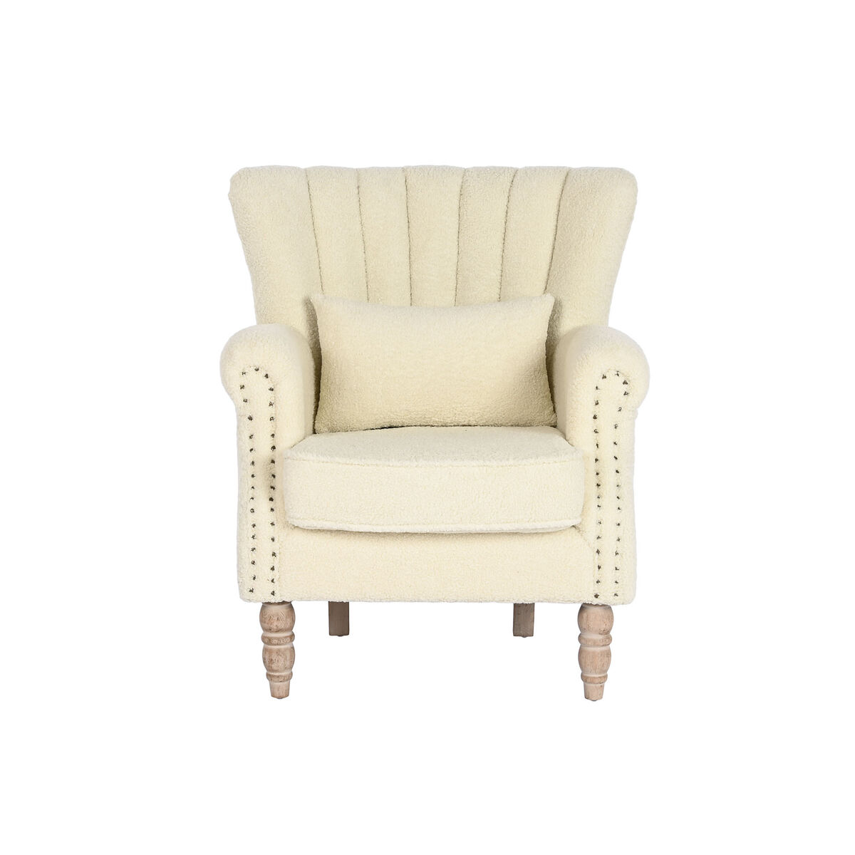 Armchair Home ESPRIT White Natural Rubber wood 73 X 65 X 87 cm