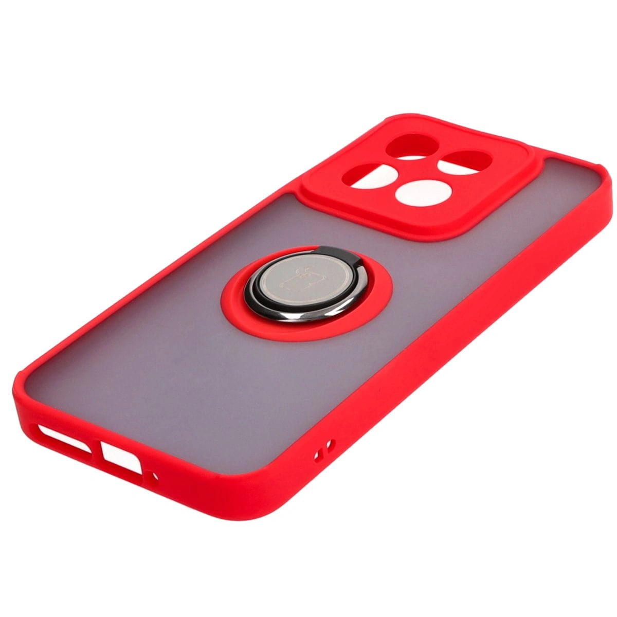 Bizon Case Hybrid Ring Xiaomi 14 smoky with a red frame